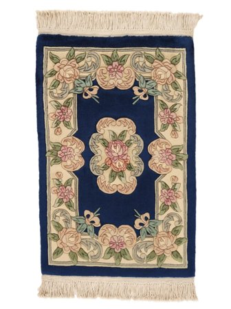 Orientalsk Kina 90 Line Teppe 60X92 Svart/Oransje Ull, Kina