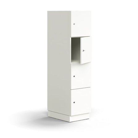 Schließfachschrank QBUS, 1641x400x570 mm, weiß