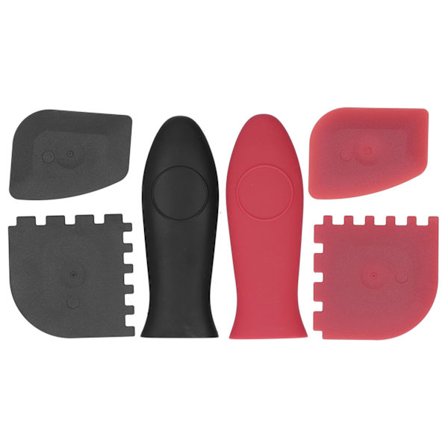 Silikon Grytehåndtak Ermetrekk 6 stk Sett Anti-skålding Skrape Kit Kjøkkenutstyr Tilbehør