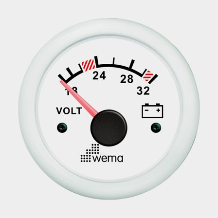 Voltmätare 24V vit
