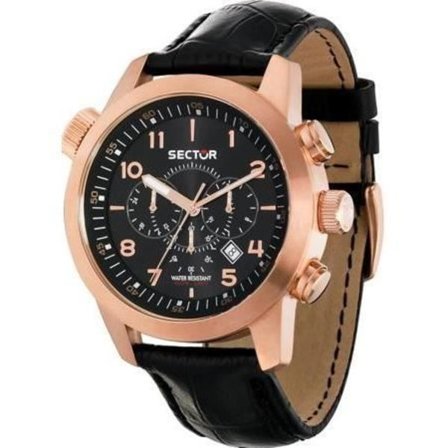 Klocka - SEKTORN NY KOLLEKTION - R3271602007 - Kvarts - Analog - Svart läder