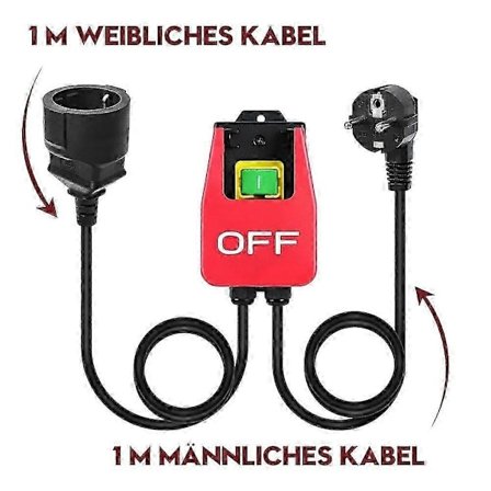 220V Enfasbryter, Bryter med Stor Stoppbeskyttelsespaddle for Raske Nødsituasjoner EU-plugg