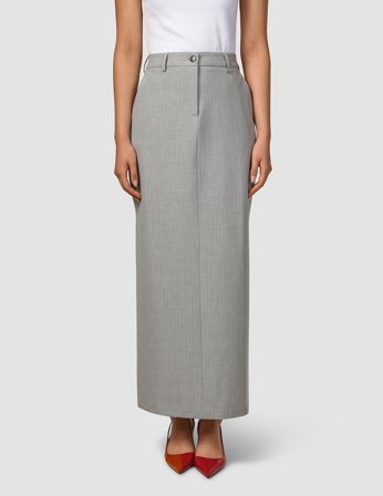 Shaping New Tomorrow - Female - Essential Maxi Skirt - Light Grey Pinstriped - Size 46