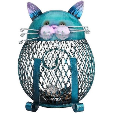 Uggla Säästöpossu Säiliö Koti, Sarjakuva Eläin Säästöpossu Kissa Rauta Metalli Koristelu Lastenpäivä Maalattu Kolikkohäkki Käsityö A-kissan muotoinen