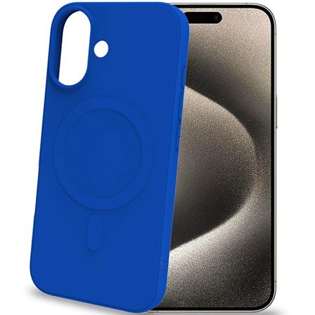 Celly Mobilskal till iPhone 16 Magsafe Cromo Soft Rubber - Blå