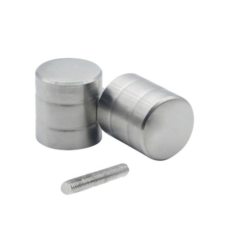 2 stk. Dørknotter i rustfritt stål for glassdør, baderom, dusjkabinett, skaphåndtak med skrue Qinhai