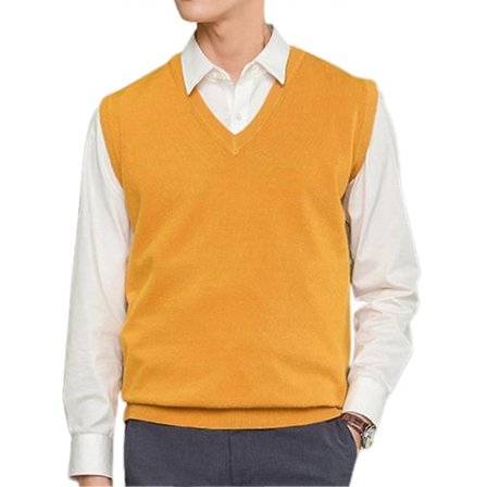 Ermeløs Løs Varm Genser Vest Herre V-hals Pullover Vest