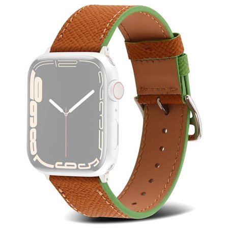 Apple Watch (45 mm) klockarmband i äkta läder med textur - Brun