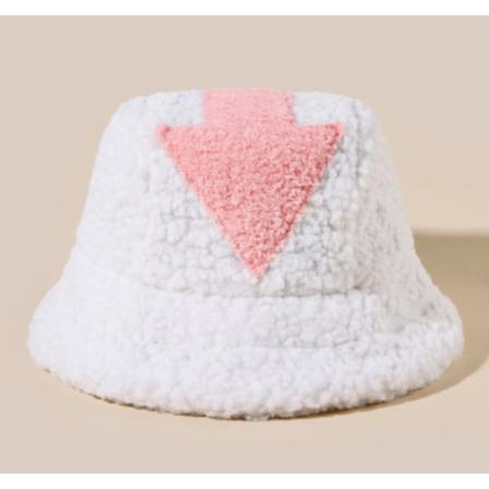 Fluffy Bucket Hat Warm För Vuxna Färgglad Pilspets, Rosa