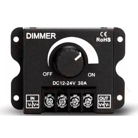 DC 12V-24V LED Dimmer Switch 30A 360W Spænding Regulator Justerbar Controller For 5050 LED Strip Lys Lampe LED Dæmpning Dimmere