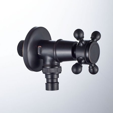 1PCS Vintage Kallt Vatten Kran med Enkelt Handtag G1/2 Gränssnitt - Väggmonterad Mopp Kran för Badrum Handfat (Svart)