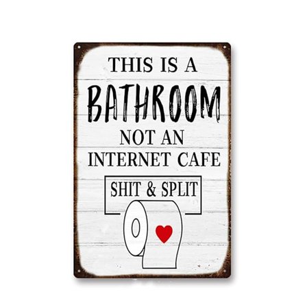 Vintage metallikyltit Kylpyhuoneen sisustus Sarjakuva rautakoristelu