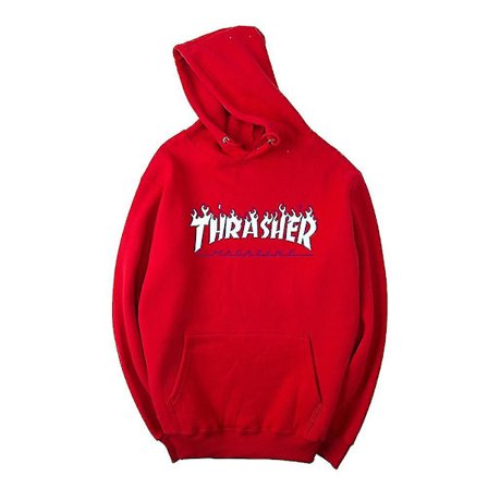 Unisex Thrasher Hoodie Letter Printed Sweatshirt Dragsko Huva med ficka