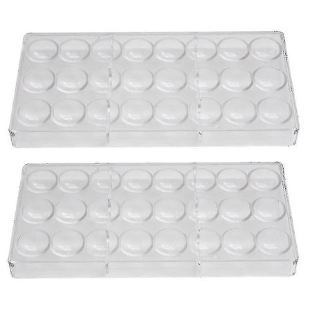 2-pakning med sjokoladeformer i polykarbonat, kompatible med gelé, trøfler, godteri, karameller