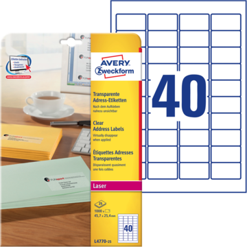 Adresseetikett 45,7x25,4 mm