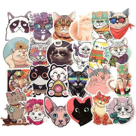Kattemærker 50 ark klistermærker søde kattemærker til bærbar computer