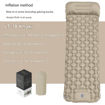 Selvopustelig Campingmadras: Tyk Letvægts Enkelt Campingmadras Oppustelig og Sammenkoblingsbar Dobbelt Campingmåtte og Kompakt Oppustelig