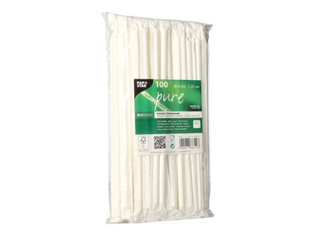 PAPSTAR Sugrör papper böjbar styckpackade 6mmx20cm vit 100/fp - Lyreco - Kök och servering - Engångsartiklar - Sugrör och Tandpetare