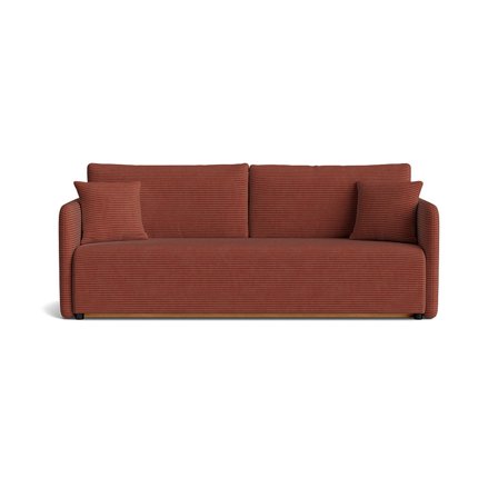 Firenze 3-Sitzer-Schlafsofa, Stauraum, Lincoln Kupfer, Cord-Optik, modernes Design, komfortable Schlaffunktion für Gäste, 88cm Höhe