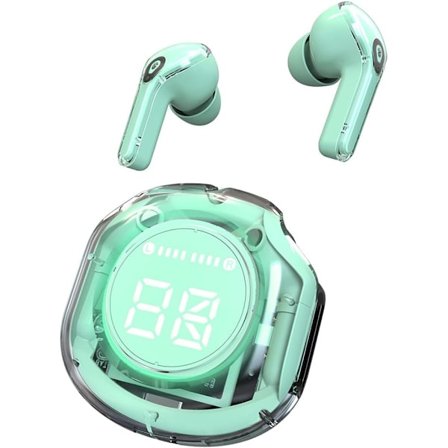 Trådlösa in-ear-hörlurar Bluetooth 5.3-hörlurar LED-strömdisplay med ENC-brusreducering Genomskinliga öronsnäckor TWS Mini in-ear