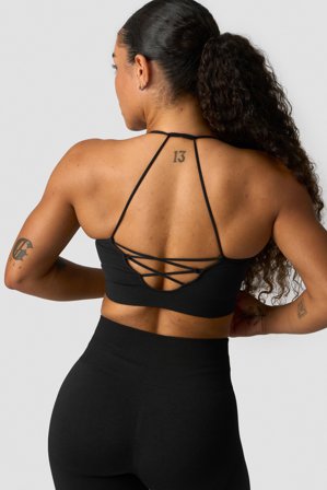 Shape Seamless Strappy Sports Bra Black