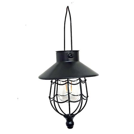 Solcellslyktor Utomhus Hängande Metall Vintage Lykta Varm Vit Solcellslampor Lampdesign För Trädgård Uteplats Gårdsträd Dekoration FAN0538(Svart)