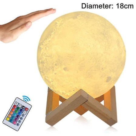 Led Moon Lamp 3d 16 Color Dimmable With Remote Control And Bracket
