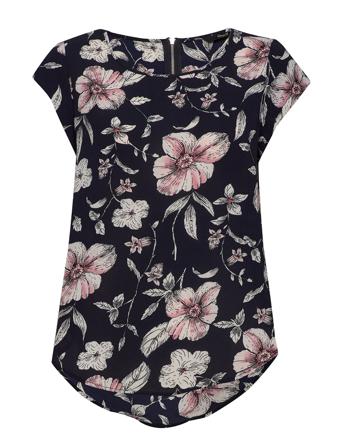 Onlvic Ss Aop Top Ptm Blouses Short-sleeved Blå ONLY
