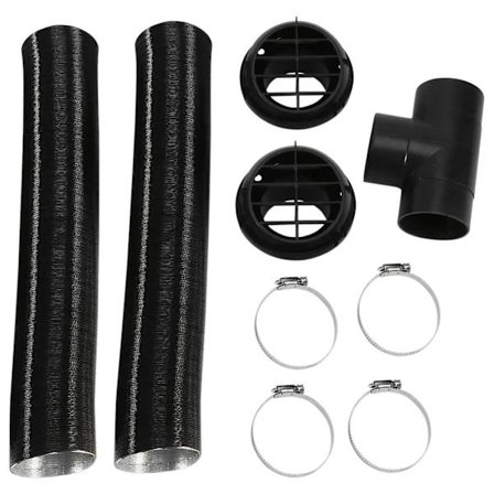 60mm Bilvarmer Rørkanal T-stykke Varmluftudtag Ventilationsrør Klemmer Sæt til Parkeringsvarmer Webasto Eberspacher