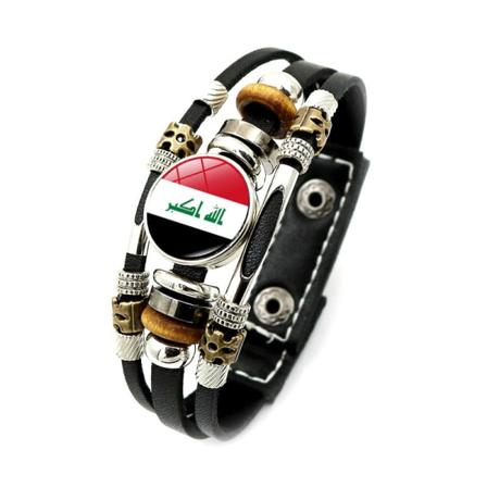 Mub palestinsk snap lås läderarmband vävd pärlstav armband utsmyckning Iraq