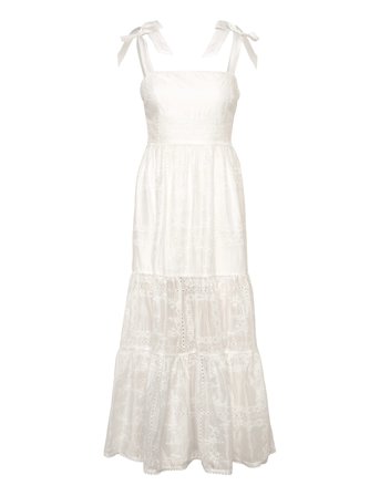 Malina | Adri Embroidered Tie Strap Maxi Dress | 44