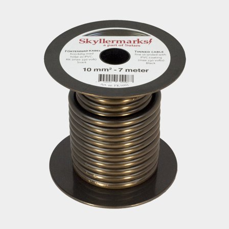 Tinned copper cable Skyllermarks RK, round, single core, 10 mm², 7 meter, black
