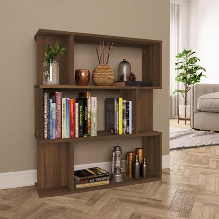 Vidaxl Bokhylla/rumsavdelare Brun Ek 80x24x96 Cm Konstruerat Trä Brun