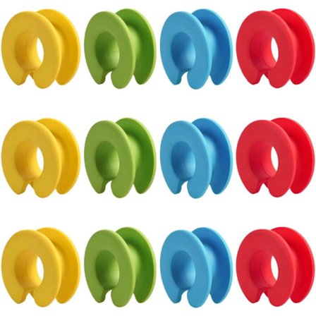 Vindafvisende bøjlekrog 12 stk. Silikone Anti-bøjler Fastgjort krog Bøjle Anti-stop ring Spænde clips til indendørs udendørs
