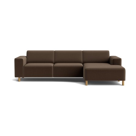 Seam chaiselong sofa, højrevendt - Lisboa Brun - 280x150x78 - Sofa, chaiselong