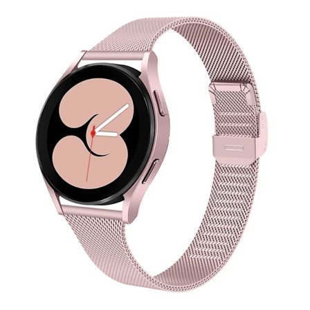 20 mm milanesiskt klockarmband i rostfritt stål för Samsung Galaxy Watch 4 - Rosa Ros
