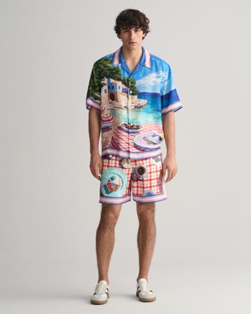 GANT Uomo - Pantaloncini in seta con stampa - Taglia XXXL - - Uomo - Shorts