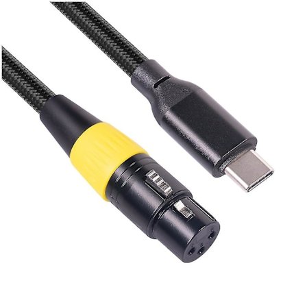 Usb C til Xlr hunnkontakt Type C hann til 3-pin Xlr hunnkontakt mikrofon