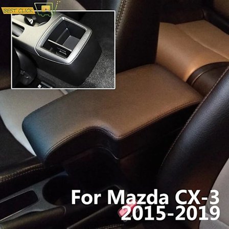 Käsinojan muokkaus Mazda CX-3 2015 - 2019 Keskikonsoli USB Musta Nahka 2016 2017 2018~12110