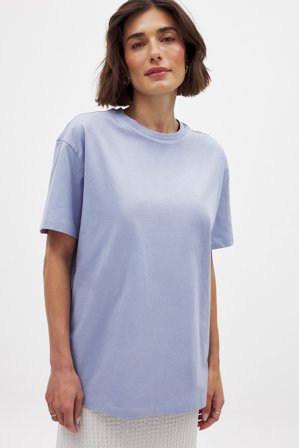 NA-KD - Oversized T-skjorte - T-Shirts - Blå - S (EU 34-36)
