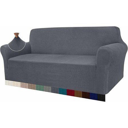 Grå 3-sits modern sofföverdrag, Jacquard, elastisk, för vardagsrum, ideal som skydd mot hundar och husdjur