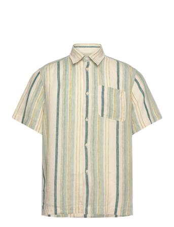 Kai Linen Ss Shirt Tops T-Kortærmet Skjorte Green Les Deux