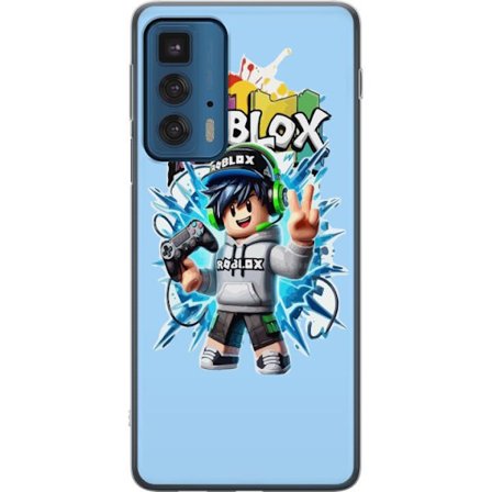 Yhteensopiva Puhelinkuori Motorola Motorola Edge 20 Pro Värikäs Roblox-hahmo, jossa ohjain ja energinen splash art -suunnittelu, täydellinen lasten
