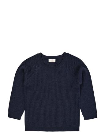 Copenhagen Colors Merino Classic Rib Blouse Marinblå