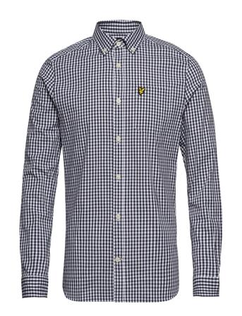 Ls Slim Fit Gingham Shirt Blue Lyle & Scott