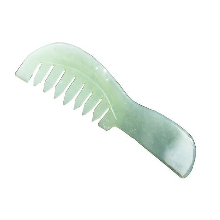 Jade Comb, Natural Jade Scraping Comb, Natural Jade Massage Board för huvudet lugnande, hårbotten kam