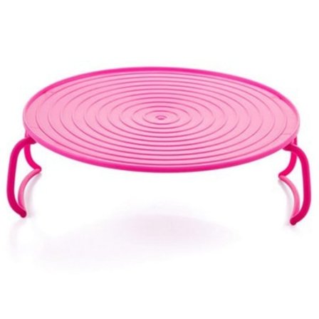 Monitoiminen mikroaaltouuniin sopiva kerrostettu höyrytysritilä, kaksoiskerroksinen eristysritilä, kattilamatto, vaaleanpunainen