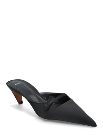 Mango Satin Kitten-Heel Shoes - Black - 36