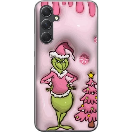 Yhteensopiva Puhelinkuori Samsung Galaxy A55 Pink Grinch Joulu klassisen hahmon kera pinkissä joulupuvussa, hauska vääntö joulun suosikkilahjasta väri