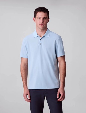 Calvin Klein Ss Stripe Strech Jacquard Polo - Blue - S